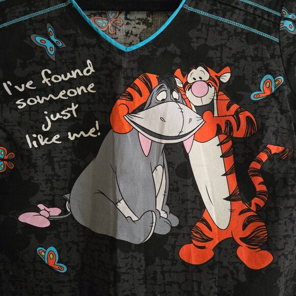 Disney Eeyore and Tigger Scrub Top Small - Picture 2 of 4